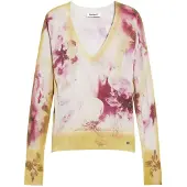 Desigual Trui geel / rosa / wit
