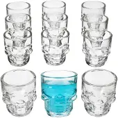 MamboCat 12-delige set doodskop shotglaasjes 5cl van glas - 27022085