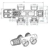Riko set thermostatisch onderblok recht mat zwart