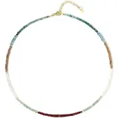 Cavill - Verguld 925 Sterling Zilveren Halsketting met 6.9ct Longido Robijn en 4.36ct Russische Smaragd - Luxe Edelsteen Sieraad 45-50cm