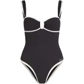 Karl Lagerfeld Badpak 'Signature' zwart / wit