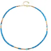 Cavill - Zilveren Halsketting - 925 Sterling Zilver Verguld - 4 56 ct Madagaskar Blauwe Saffieren - 56 53 ct Fancy kralen - Elegant en Luxe