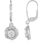 Cavill - Zilveren Oorbellen 925 Sterling Zilver Platina Geplateerd - 1,325 ct Cambodjaanse Zirkonen Ronde Briljant - Elegant 26 mm Sprankelend