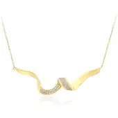 Cavill - Zilveren Halsketting - 925 Sterling Zilver Verguld - 0 46 ct Tanzaniaanse Ronde Zirkonia 45 72 cm Elegante Ketting
