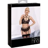 Abierta Fina Elegante Bralette Jarretel Lingerie Set