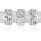 Cavill - Zilveren Hanger 925 Sterling Zilver Geplatineerd - 40 Cambodjaanse Zirkonen 0,84 ct Rond - Elegant Dames Sieraad