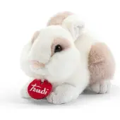 Trudi - Trudino Knuffel Konijn 16 cm - Handgemaakt in Italie - Zacht pluche - Knuffeldier voor jongens en meisjes - Wit - 11x8x16 cm maat XS