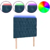 vidaXL Hoofdbord LED 100x7x118/128 cm fluweel donkerblauw