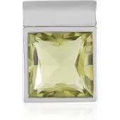 Cavill - Zilveren Hanger 925 Sterling Zilver - 6,96 ct Limoen Kwarts Princess - Modern Vierkant Design - 19x14 mm