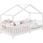 Idimex LISAN-huisbed in 90 x 200 van massief grenenhout - wit