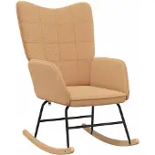 vidaXL Schommelstoel Beige Sherpa Stof
