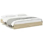 vidaXL Bedframe met lades bewerkt hout sonoma eikenkleurig 180x200 cm