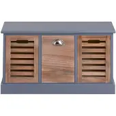 Idimex Bank TRIENT in grijs/naturel, 3 lades
