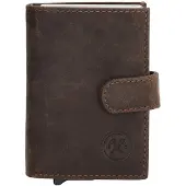 Hide & Stitches Idaho Safety Wallet - 100% Leer - Donkerbruin