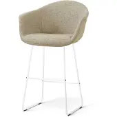 Nolon Nino-Otis barkruk taupe melange - wit onderstel - 75 cm