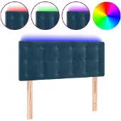 vidaXL Hoofdbord LED 100x5x78/88 cm fluweel donkerblauw