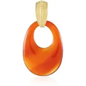 Cavill - Zilveren hanger - 925 Sterling zilver verguld - Rode onyx 21,177 ct cabochon - Elegante grote hanger 42x25 mm