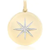 Cavill - Vergulde 925 Sterling Zilveren Hanger - I1 G Diamant 0.03 ct - Ronde Briljant - Elegant Tijdloos Sieraad