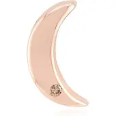Cavill - Zilveren Hanger - 925 Sterling Zilver Rosé Verguld - I1 Argyle-Rose de France Diamant 0,027 ct - Halve Maan Luxe Dameshanger 15x8 mm