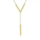 Cavill - Zilveren Halsketting 925 Sterling Zilver - Verguld - Y-vormig Design - Lange Elegante Damesketting - Lichtgewicht Stijlvol 45.72 cm