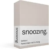 Snoozing katoen hoeslaken extra hoog - 90x200 cm - Eenpersoons - Zand