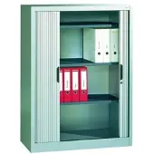 C+P Omnispace rolluikkast, 3 OH, afsluitbaar, B 1000 x D 420 x H 1345 mm, staal/kunststof, lichtgrijs
