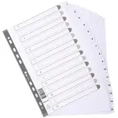 Exacompta 25x Bedrukte tabbladen karton 160g - geplastificeerde tabs - 10 tabs - 1 tot 10 - A4 - Wit - MWD1-10Z
