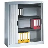 C+P Omnispace rolluikkast, 3 OH, afsluitbaar, B 1200 x D 420 x H 1345 mm, staal/kunststof, lichtgrijs