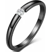 Cilla Jewels edelstaal ring Crystal Black-16mm
