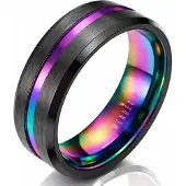 Mendes Heren ring Wolfraam Zwart Multi 8mm-20mm