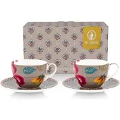 Pip studio Koffiekop Home Cups And Saucers Blooming Tales Fantasy Khaki (Set van 2)