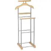 Idimex Kledingrek MEDINA met kleerhanger, broekenhanger en opbergplank - grijs/beukendecor