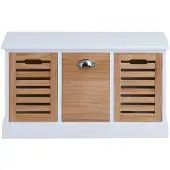 Idimex Bank TRIENT in wit/naturel, 3 lades