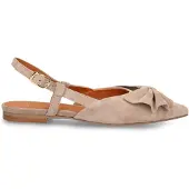 Manfield Taupe suède slingbacks met strik | Maat 37