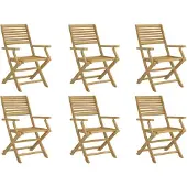 vidaXL Klapstoelen 6 stuks 54,5x61,5x86,5 cm Massief acaciahout