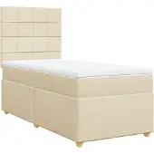 vidaXL Boxspring met matras stof crèmekleurig 80x200 cm