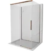 Mexen Rox-3S douchecabine 3-wandig schuifbaar 90 x 75 , transparant, roségoud - 8C2-090-075-60-00-3S