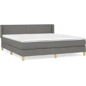 vidaXL Boxspring met matras stof donkergrijs 180x200 cm
