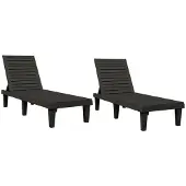 vidaXL Ligbedden 2 st 155x58x83 cm polypropeen zwart