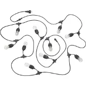 RL LIVE YOUR LIGHT REALITY CHAIN - Lichtsnoer - Zwart mat - incl. 10x E27 1 W - Niet geschikt voor externe dimmer - Wand- en plafondmontage - Buitenverlichting - IP44