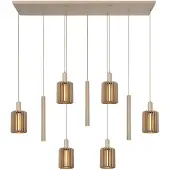 Lucide LAMBRES - Hanglamp - 6xE27 - Taupe