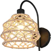 TRIO Rotan wandlamp Hive met zwart
