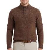 A Fish Named Fred trui bruin gebreid half zip slim fit