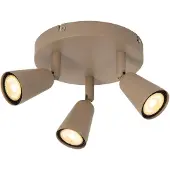 Lucide TIANA - Plafondspot (Plafondlamp) - 3xGU10 (MR16) - Taupe - Essential