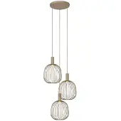 Lucide ESTEREL - Hanglamp - 3xGU10 (MR11) - Taupe - Essential