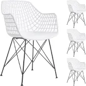 Idimex Tuinstoel ALICANTE, set van 4 - wit/zwart