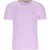 Like Flo Meisjes Tops & T-shirts Elise Rib Ss Shirt - Lila - Maat 116