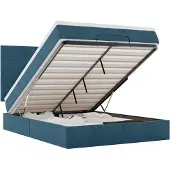 vidaXL Ottoman bed met matrassen en LED's 140x200cm fluweel