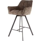 AnLi Style Barstoel raster draaibaar Taupe - set van 2