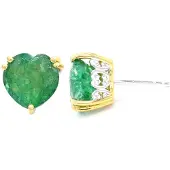 Cavill - Hartgeslepen Zambiaanse Smaragd Oorbellen - 925 Sterling Zilver - 6,3 Karaat - Elegante Groene Edelsteen Oorbellen Dames